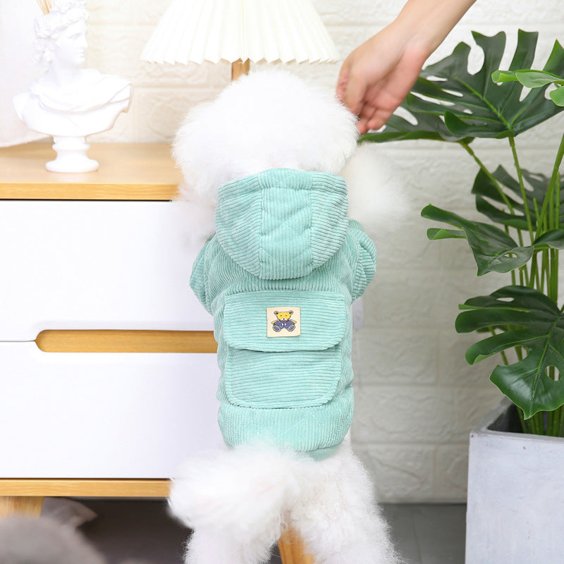 Corduroy Two-Leg Pet Coat