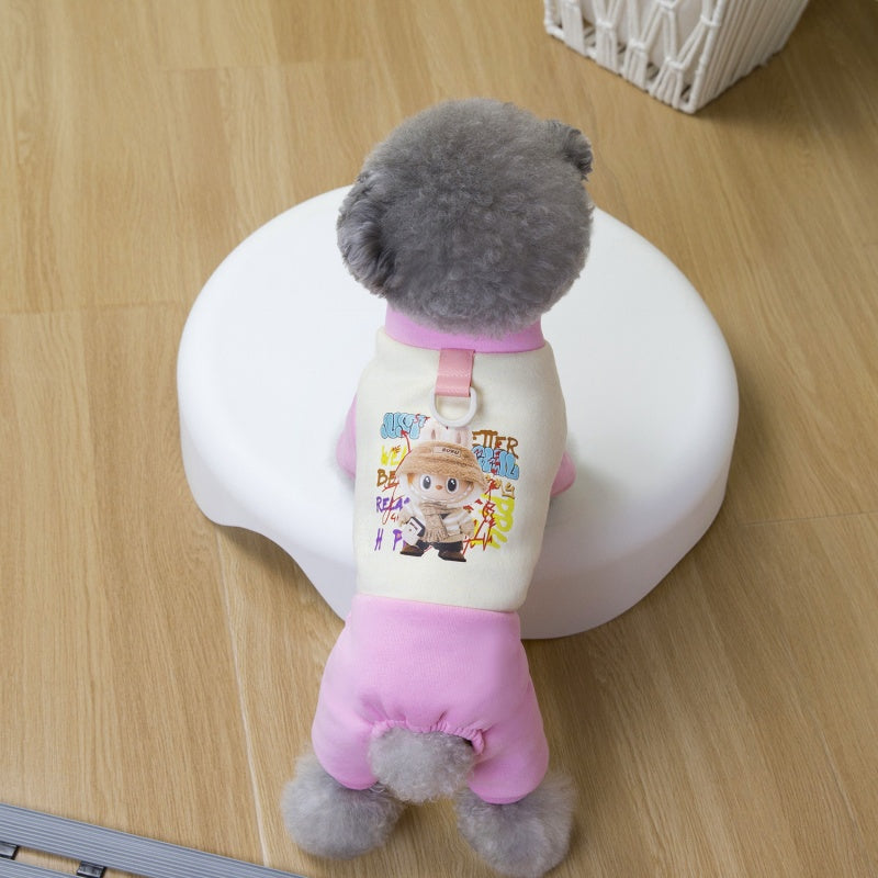 Color Block Four-Leg Pet Hoodie