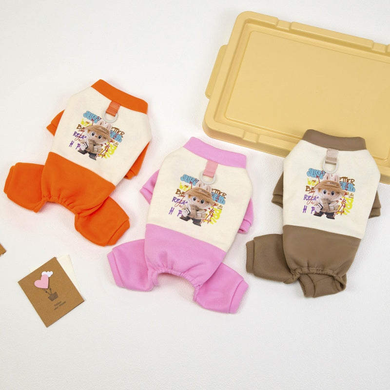 Color Block Four-Leg Pet Hoodie