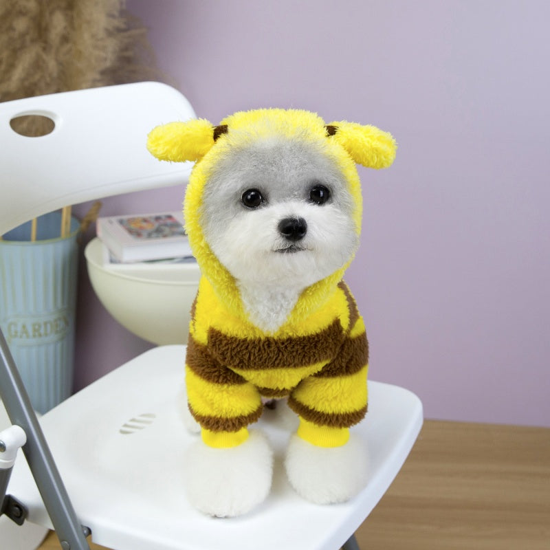 Bee Cartoon Four-Legged Pet Jumpsuit