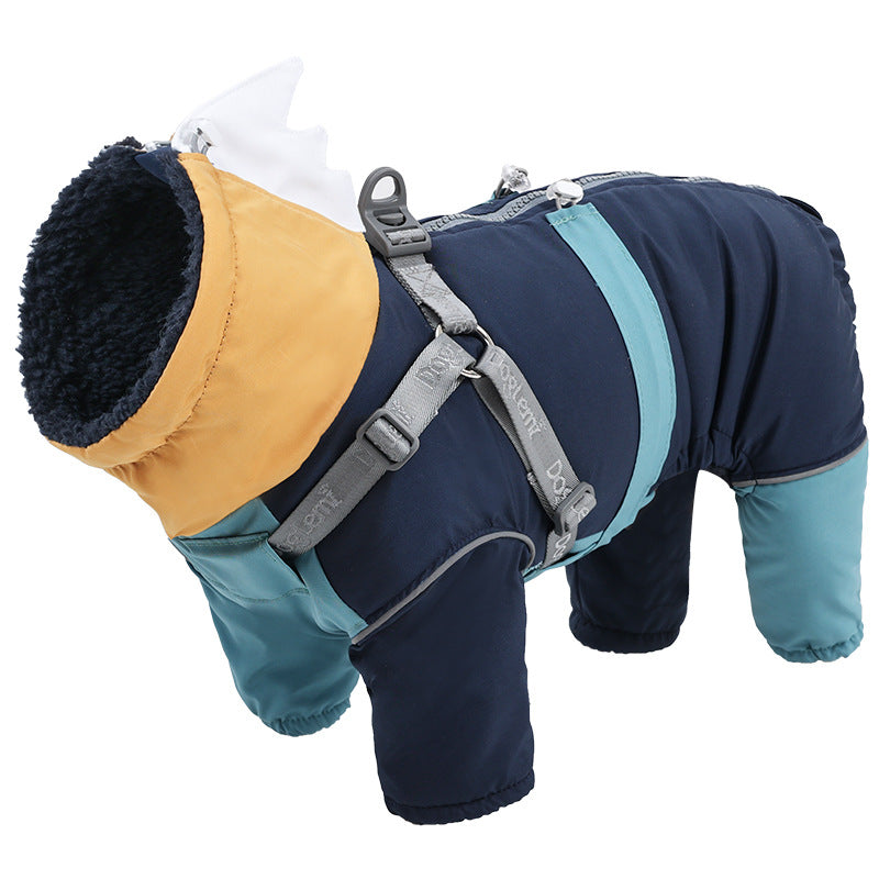 Winter Shark 4-Leg Warm Leash-Friendly Dog Coat