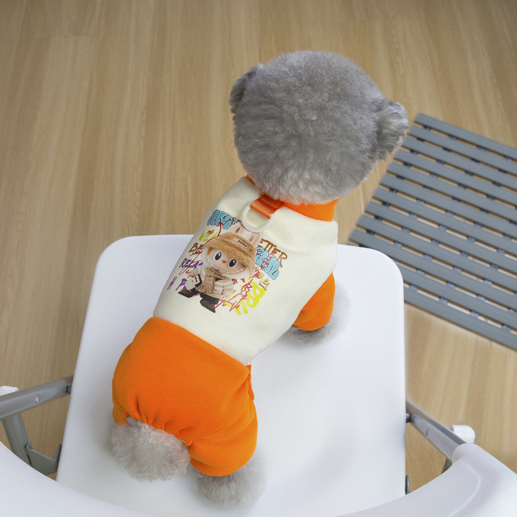 Color Block Four-Leg Pet Hoodie