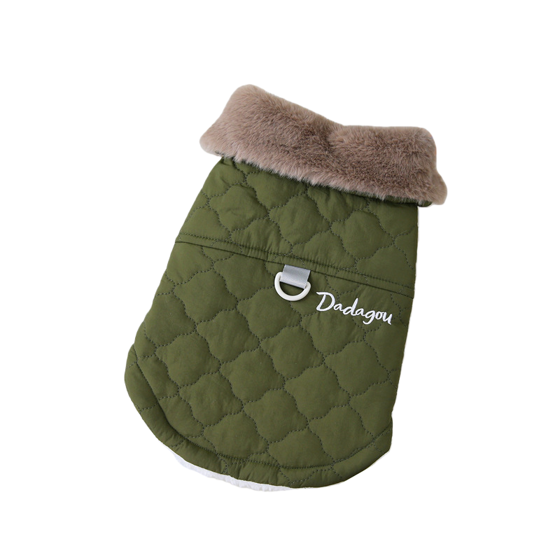 Faux Fur Collar Two-Leg Pet Coat