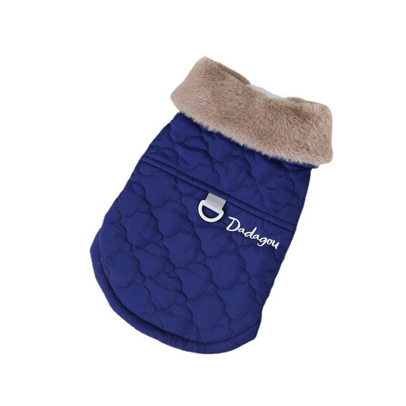 Faux Fur Collar Two-Leg Pet Coat