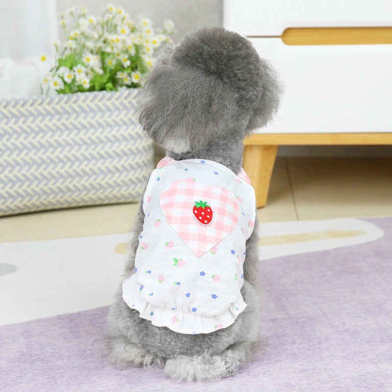 Strawberry Gingham Pet Sundress