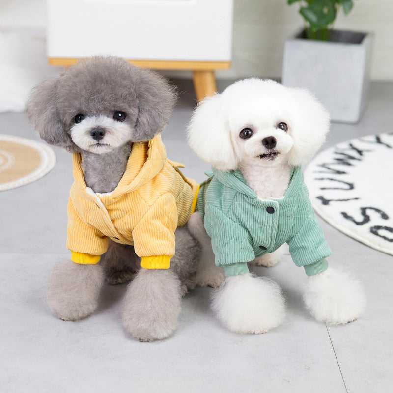 Corduroy Two-Leg Pet Coat