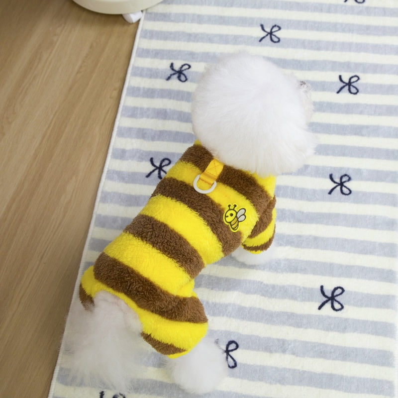Bee Cartoon Four-Legged Pet Jumpsuit