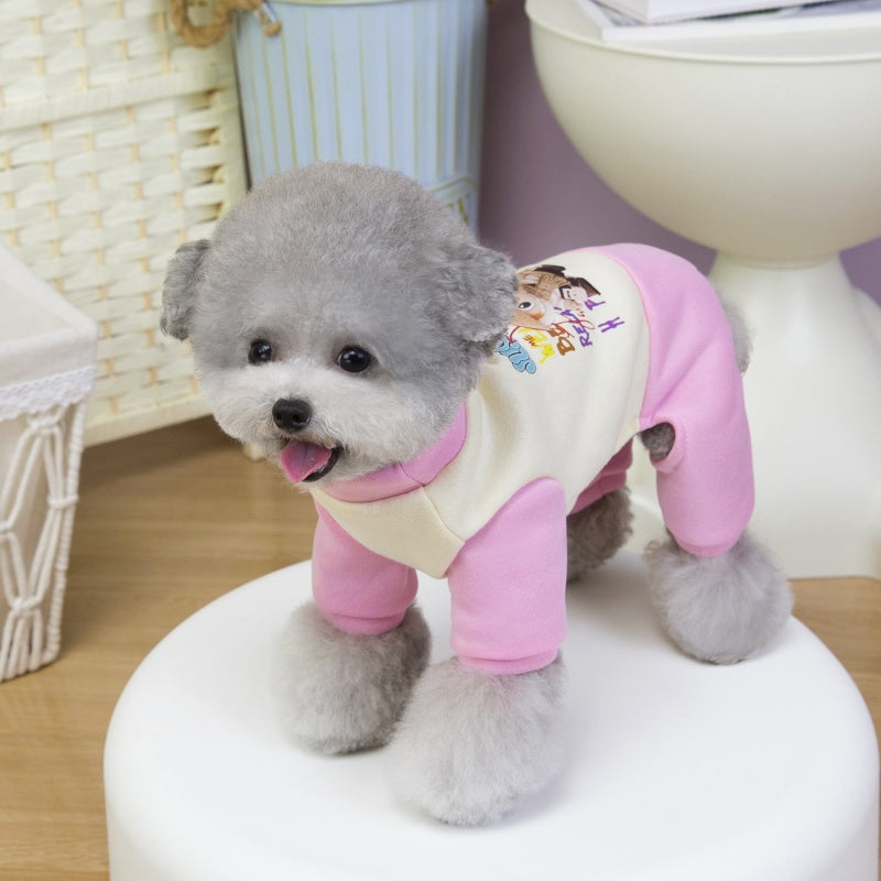 Color Block Four-Leg Pet Hoodie