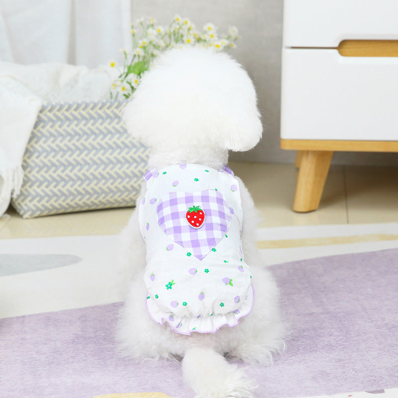 Strawberry Gingham Pet Sundress