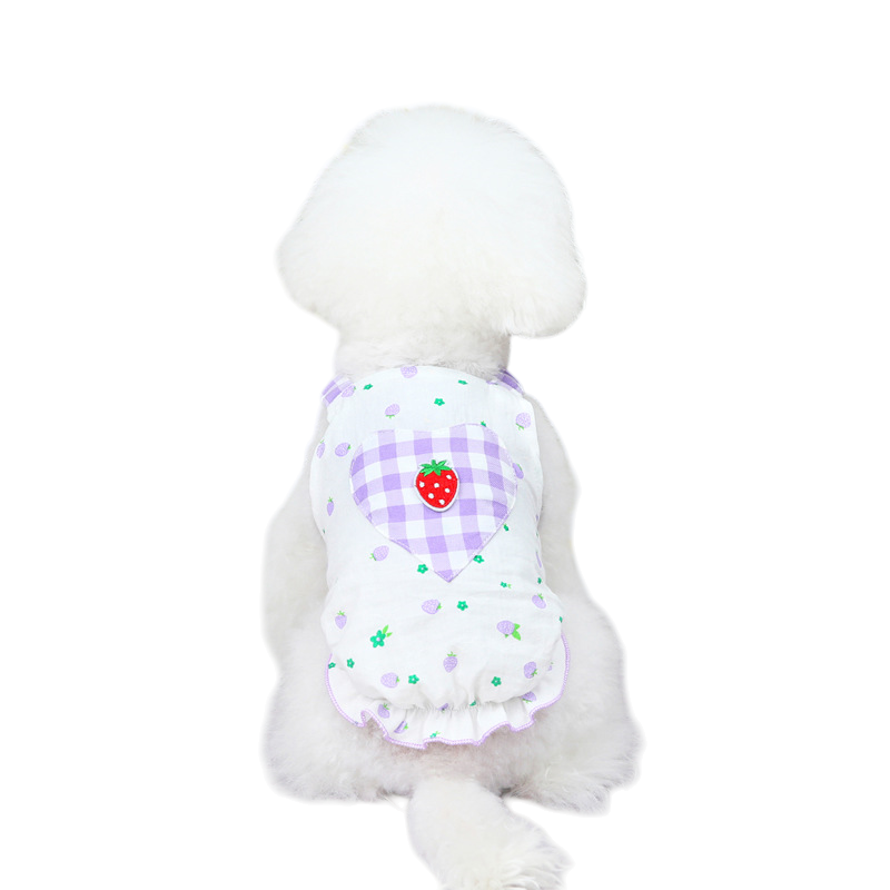 Strawberry Gingham Pet Sundress