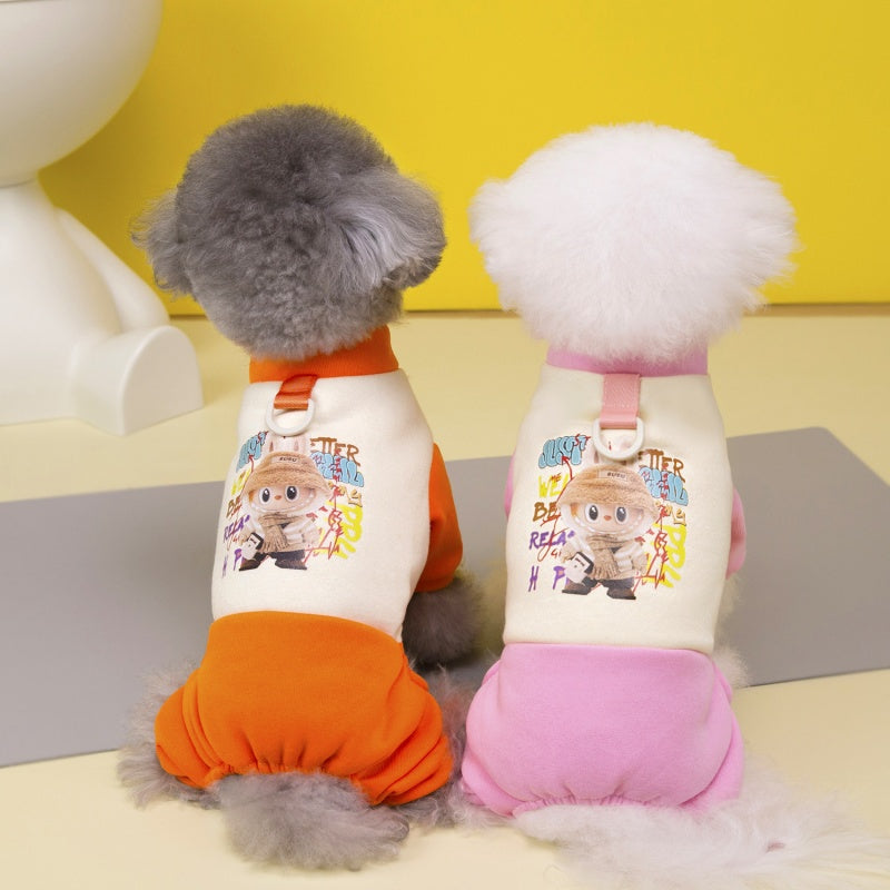 Color Block Four-Leg Pet Hoodie